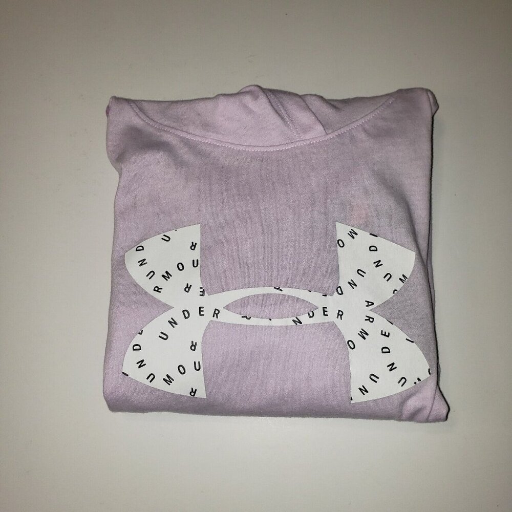 Under Armour Favorite Jersey Hoodie Girls' XLarge Purple & White Logo Athleisure - Picture 16 of 16